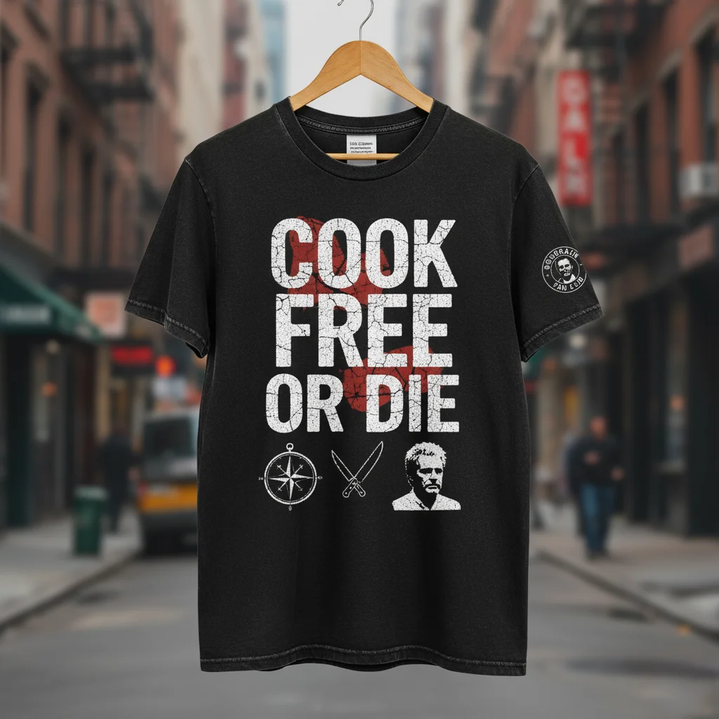 anthony bourdain live free cooks t-shirt 1