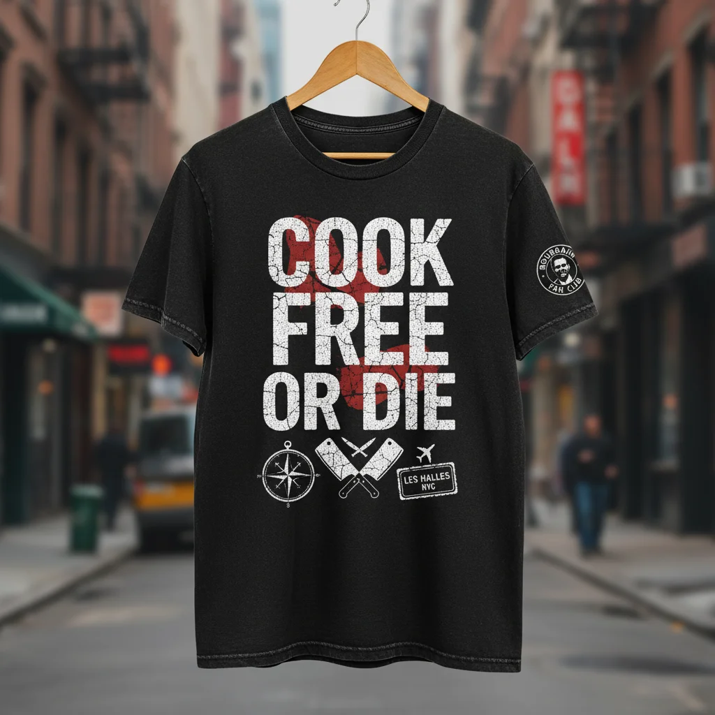 anthony bourdain live free cooks t-shirt
